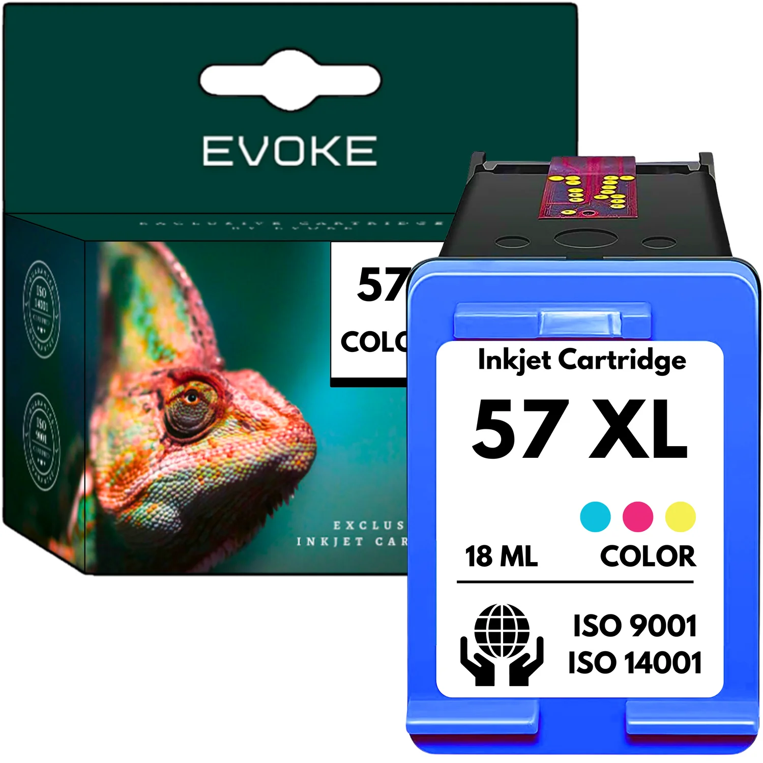 Evoke Compatibele Inkt voor Hp 57 XL C6657Ae Tri-Color Cmy 18 ml 400 Pagina's Deskjet 450Cbi/450Ci/5145/5150/5550/5650/5850
