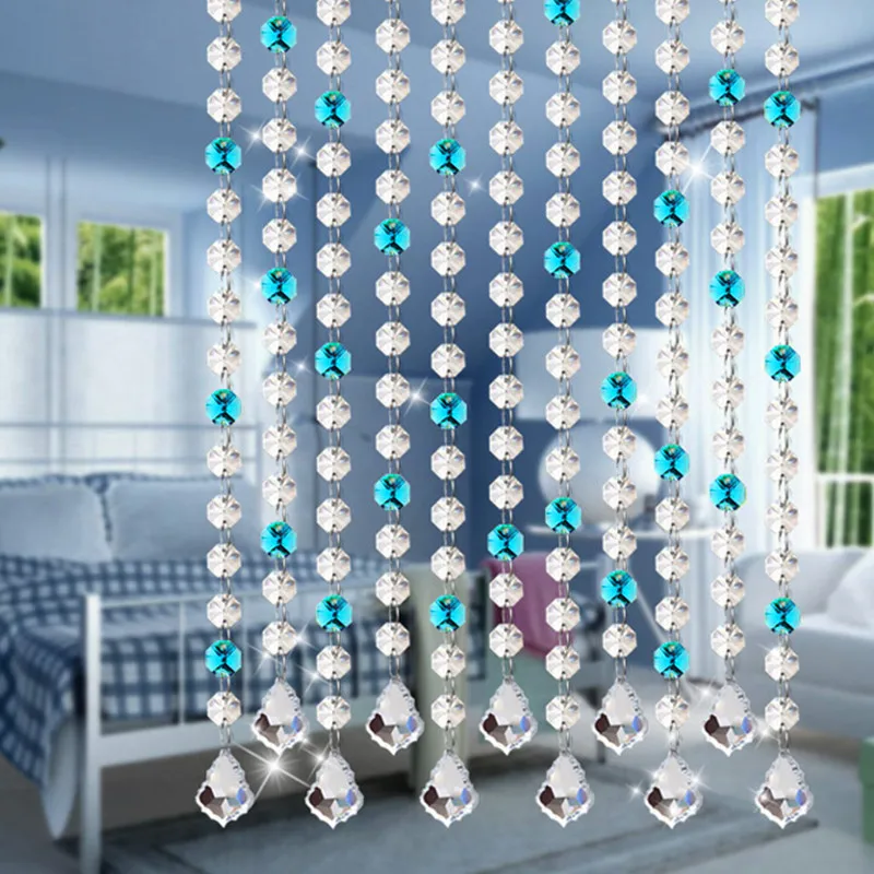 Hot Selling 11Strips (1meter/strip) Garland Strands Crystal Chandelier Parts Home Decoration Outdoor Christmas Tree Hanging