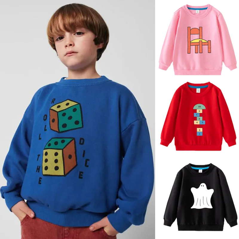 2023 Herbst Jungen Mädchen Sweatshirts Langarm Tops für Kinder Kinder T-shirts Terry Kleinkind Pullover Baby Outfits T-shirts Kleidung