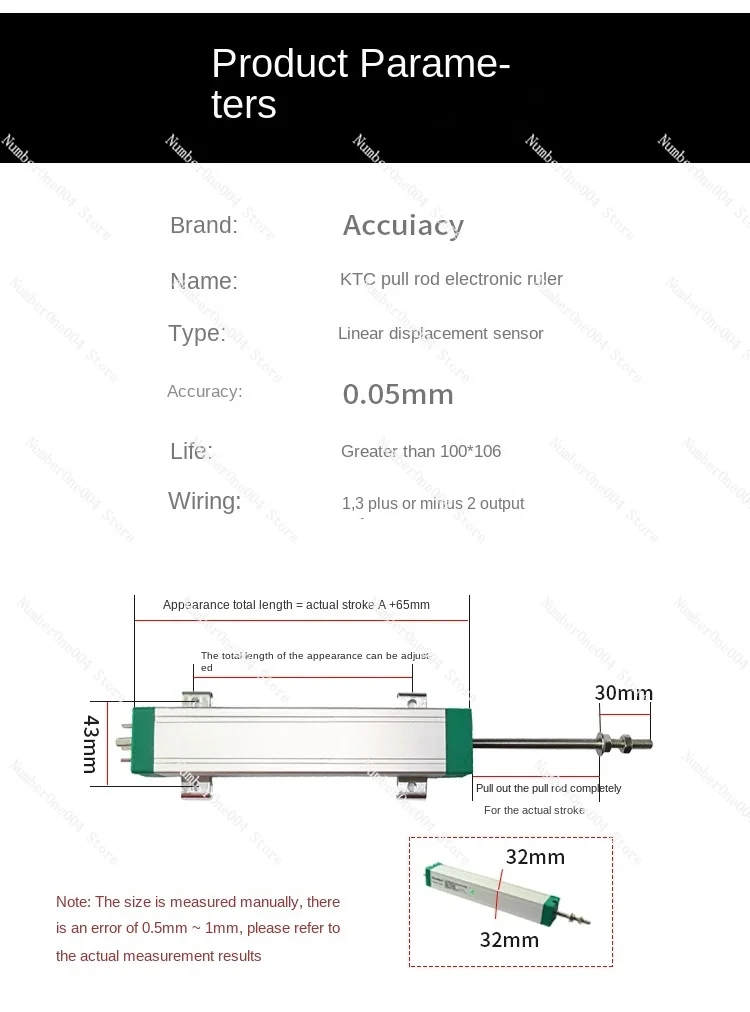 KTC-375 400 425 550 600 650 700MM Injection Molding Machine Pull Rod Electronic Ruler Resistance Ruler