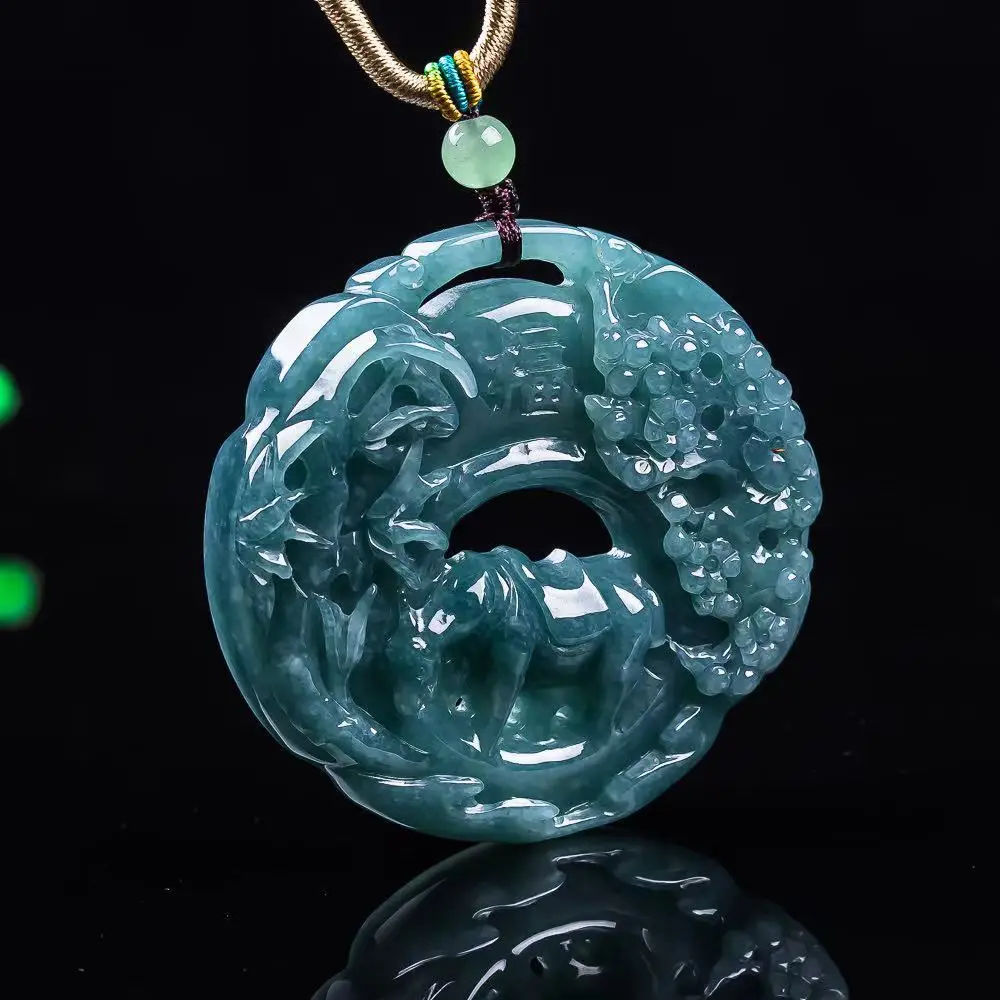 

Мьянманский жадеитовый цветок кулон ожерелье Шарм резной амулет драгоценный камень натуральные ювелирные изделия подарки для женщин мода настоящий нефрит винтаж