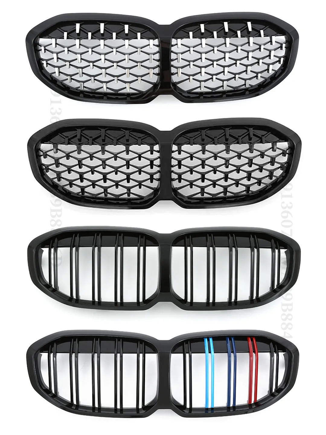 Front Bumper Inlet Double Slat Grille Diamond Grill For BMW 1 Series F40 2019-2023 128ti M135i xDrive 118i Tuning Accessories