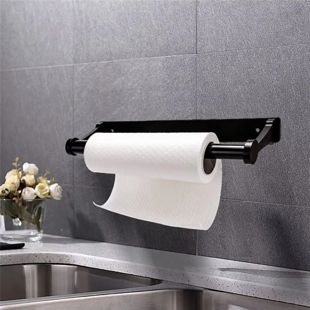 

Stainless Steel Paper Towel Holder Heavy Duty Black Gold Tissue Paper Holder Non Perforated Space Aluminum Toilet Roll Holder