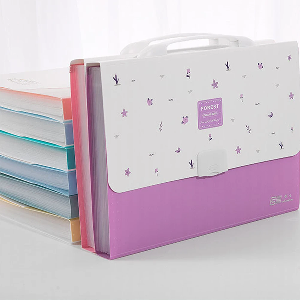 

Plastic File Folder Lightweight Portable Pink Holder Office Student Use Document ganizer Accordion Folder