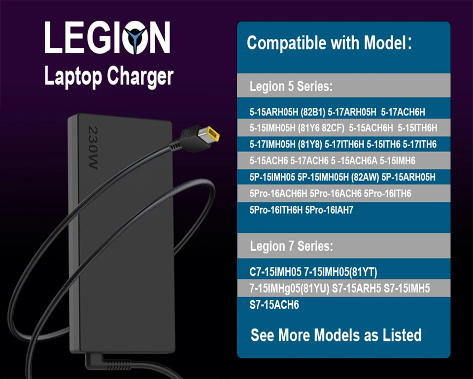 ANTWELON 230W Laptop Voeding voor Lenovo Legion 5 7 5P C7 S7 Y540 Y545 Y740 Y730