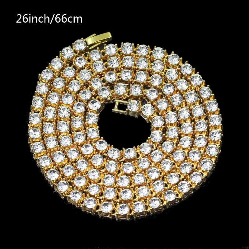 A9BF Gold/Silver for Rhinestone Inlaid Necklace Multilayer Design Necklace Theme Part