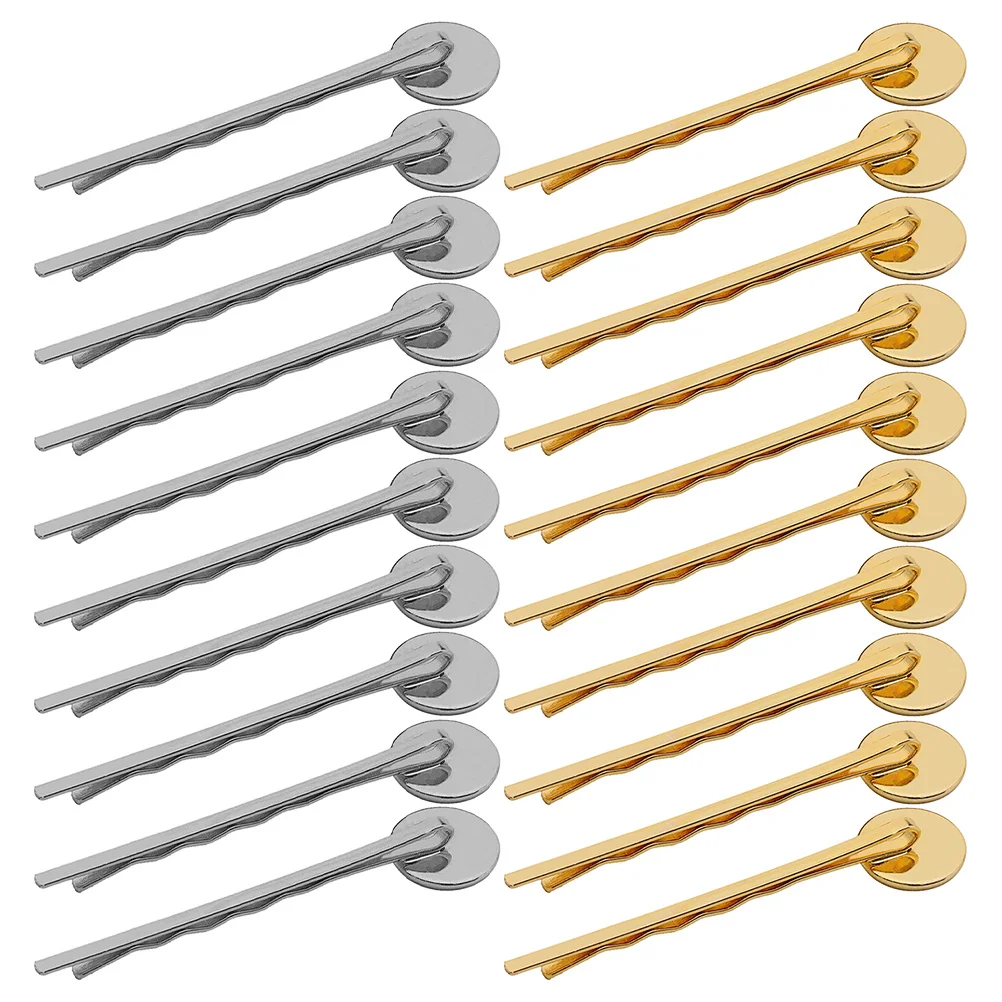 

WOFASHPURET 40 Pcs Round Base Hair Clips 12mm Barrettes Bobby Pins for Women Elegant Headdress Accessories Brown Silver