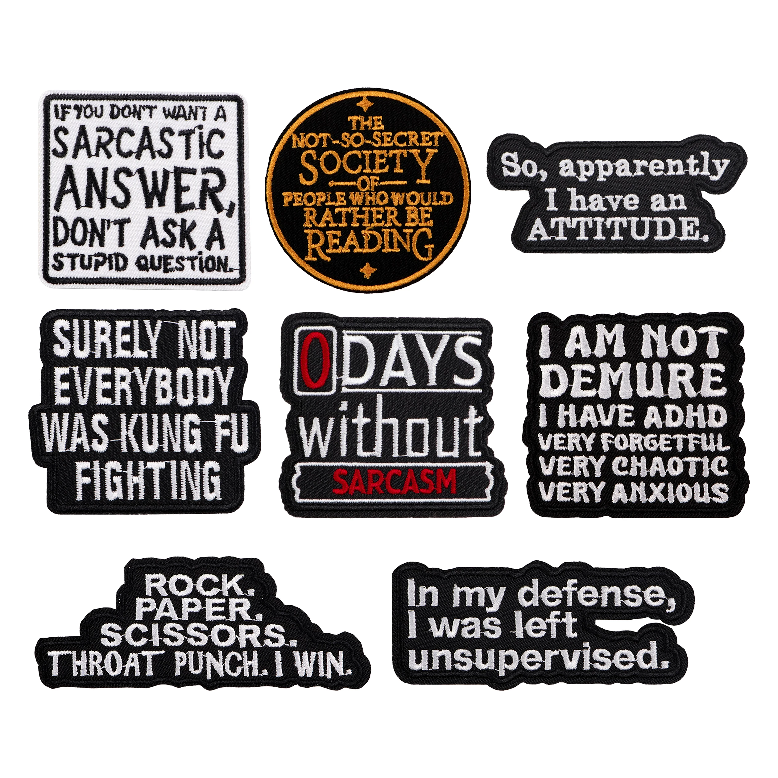 

'I AM' Quotes Embroidered Patches for Clothing Jackets Funny Text Patch DIY Iron on Patches Applique Fashion Accessories Sticker