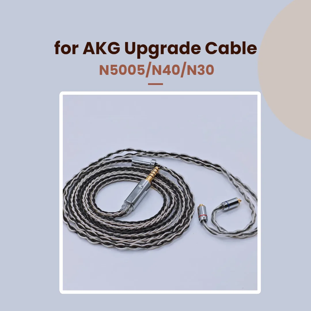 

for AKG Headphone Upgrade Cable 8-Core Silver-Plated OCC Wire for N5005, N40, N30 2.5mm, 3.5mm, 4.4mm Balanced with Mic