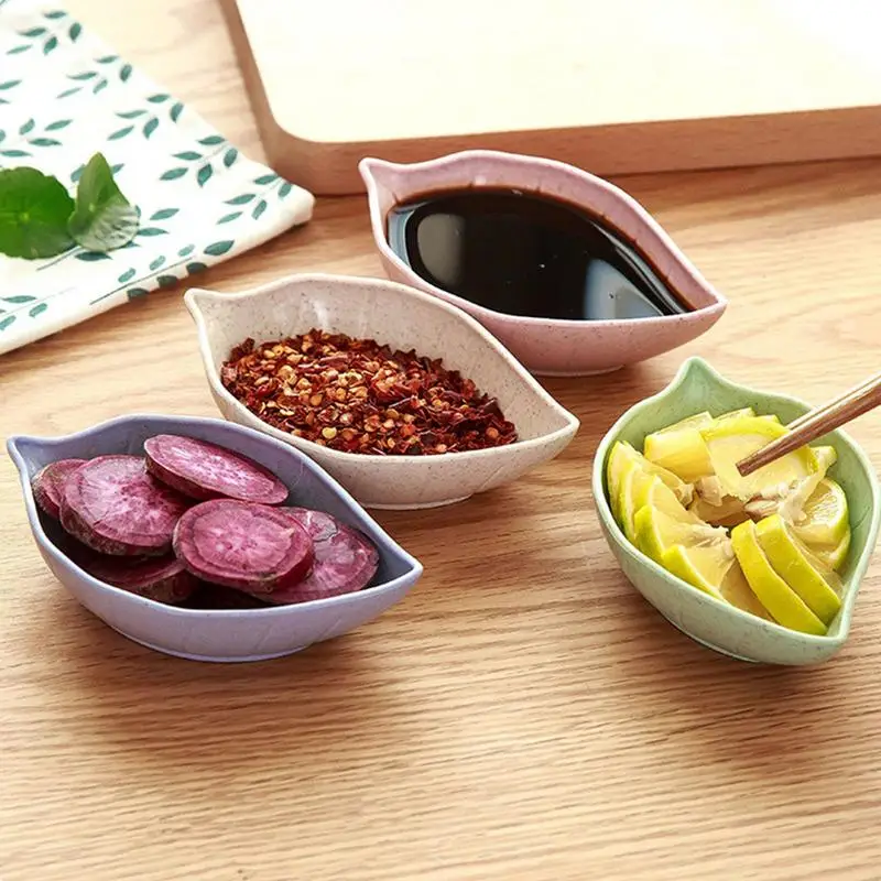 Leaf Dipping Dish Sushi Soy Sauce Dish Leaf Shaped Dressing Dish Tea Bag Tray Spoon Tray Flatware Vinegar Dish Soy Sauce Dish