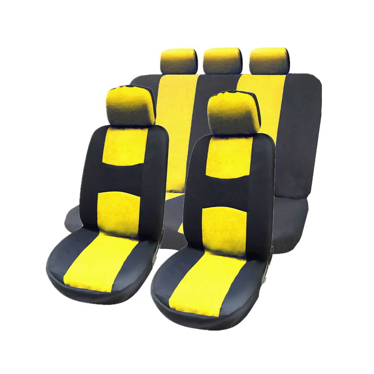 

9 pcs Full Set Car Seat Covers Universal Fit Split Bench Cover Detachable Headrests Breathable Mesh Fabric Easy Install