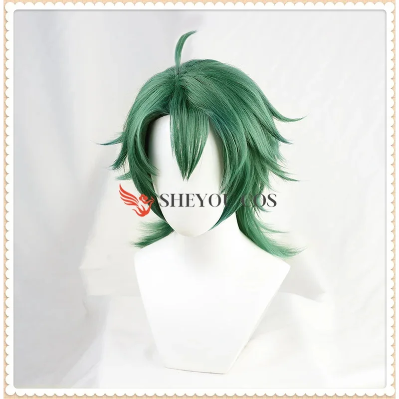 Anime sk∞ joe peruca cosplay verde curto reto tainha pequeno rabo de cavalo resistente ao calor cabelo role play sk8 o infinito sk oito