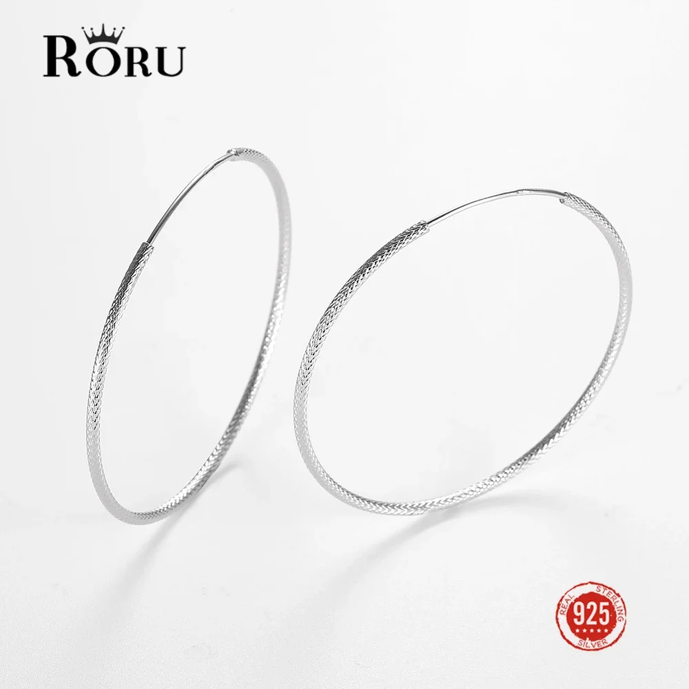 

925 модные большие серьги-кольца золотого и серебряного цвета 40 мм для женщин и девушек элегантные великолепные повседневные Простые Украшения