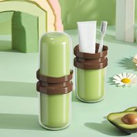 Compact Portable Travel Mouthwash Cup Hygienic High-capacity Toothbrush Cup Plastic Toothpaste Holder Office