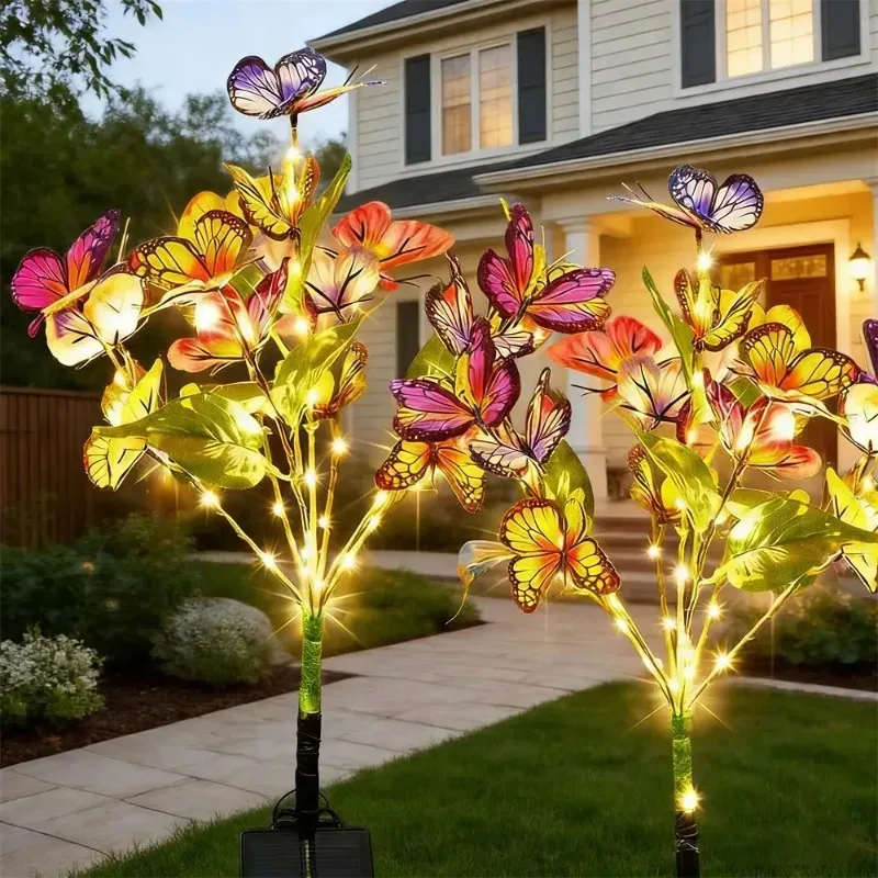 Solar Simulation Multicolor Butterfly Lawn LED Lamp Garden Light Summer Holiday Wedding Party Home Yard Decoration