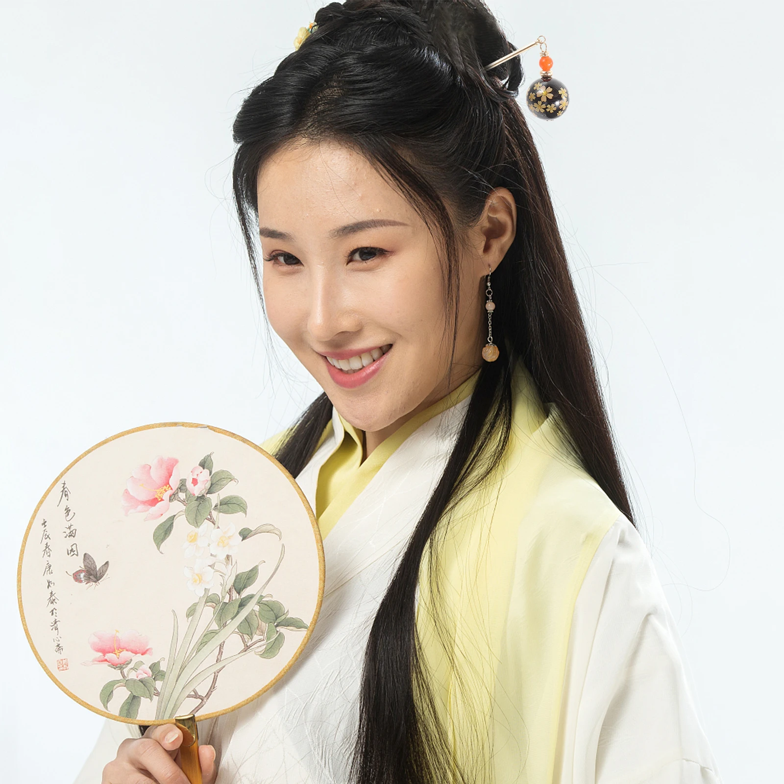 

Vintage Style Chinese Stick Elegant Dangle Bead Hairpin Women'S Decorative Chopstick For Bun Styling Lightweight Comfortable