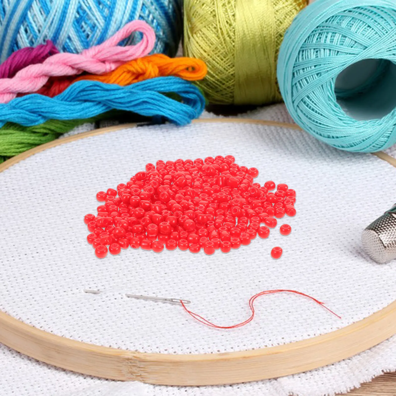 5500Pcs Vibrant Red Glass Seed Beads Mini Spacer Beads for Earring Charm Bracelet Necklace Craft DIY Embroidery Cross Stitch