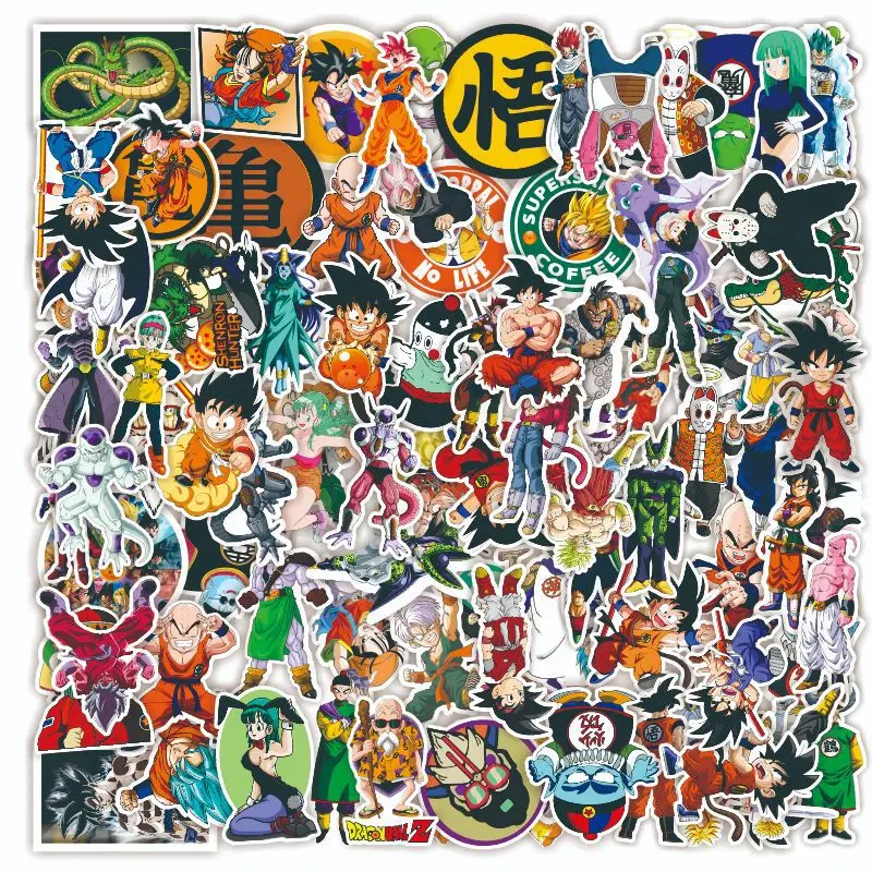 100Pcs DRAGON BALL Stickers Anime Goku Skateboard Bicycle Guitar Laptop Kids Waterproof Stiker Anime Stickers Graffiti Character