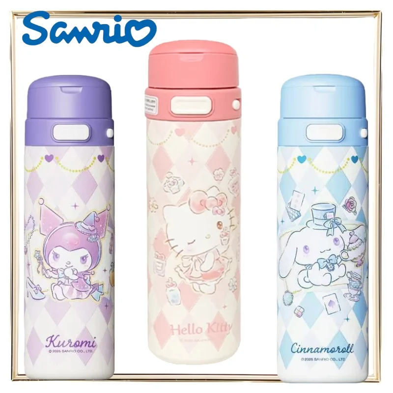 

Sanrio Insulated Mug Hellokitty Kuromi Straw Cup Portable Stainless Steel Water Bottle Christmas Gift Cinnamoroll Peripheral