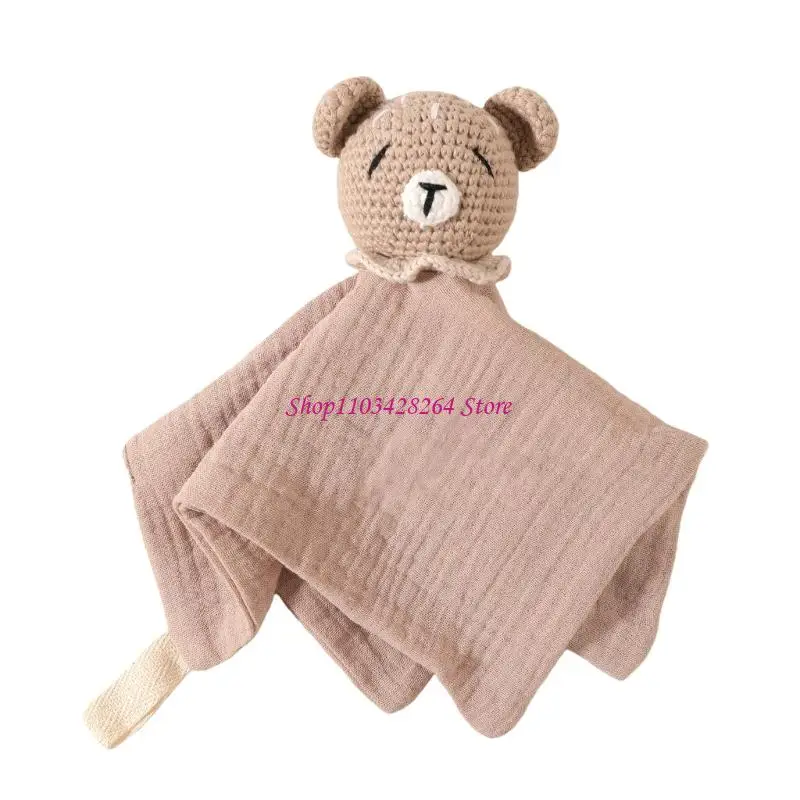  Lovely Animal Crochet Baby Appease Doll Soft Cotton for Anxiety Relief Comfort