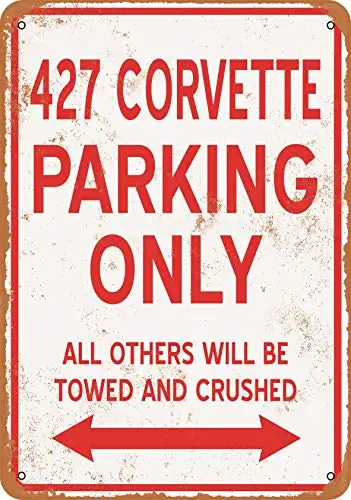 Wall-Color  Metal Sign - 427 Corvette Parking ONLY - Vintage Look