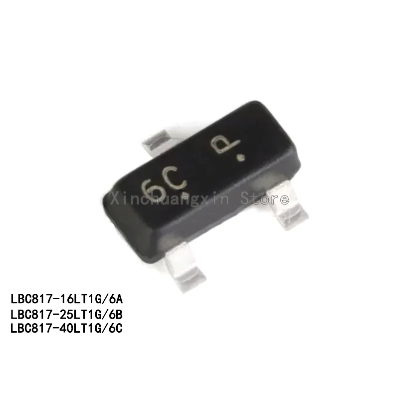 20 pcs LBC817-16/25/40LT1G SOT-23 Silkscreen 6A/6B/6C NPN Chip Triode