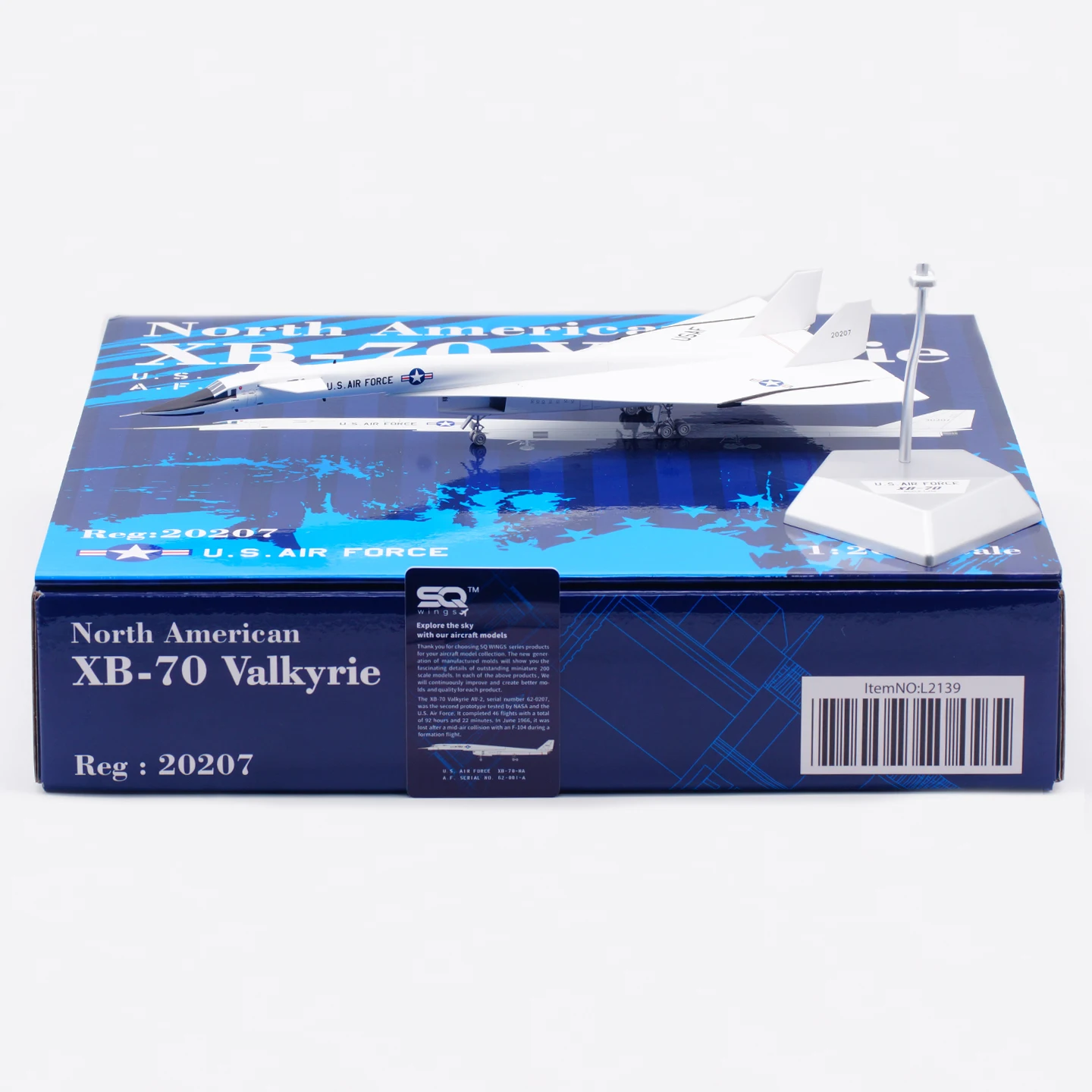 

L2139 Alloy Collectible Plane Gift SQ Wings 1:200 North American U.S AIR FORCE XB-70 Valkyrie Diecast Aircraft Jet Model 20207