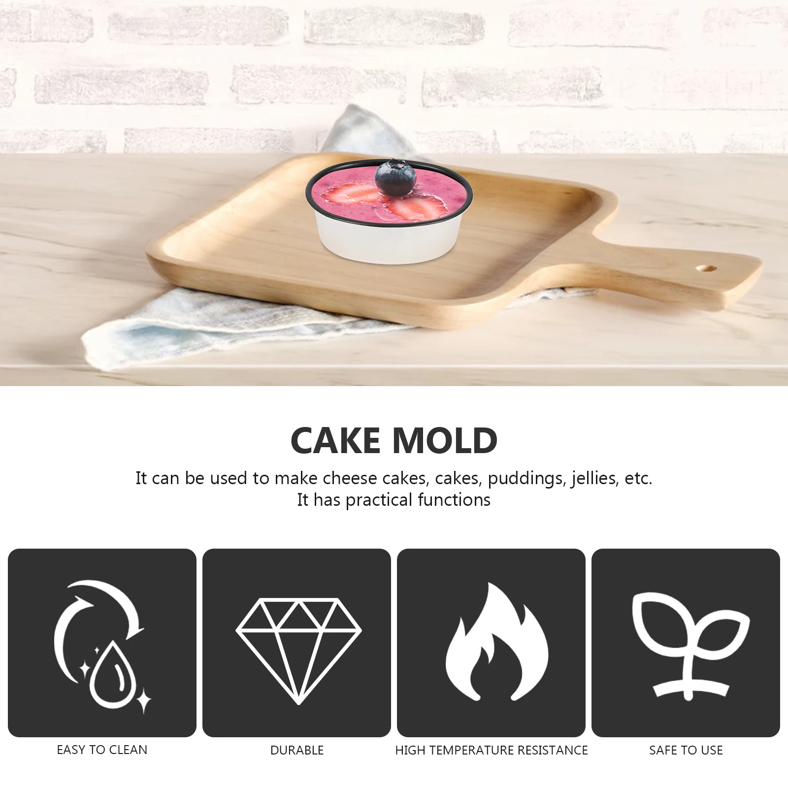

2pcs Oval Cheese Cheesecake Mold Pudding Jelly Aluminum Alloy Baking Mold Crimped Edge Non-Stick Easy Release For Cake