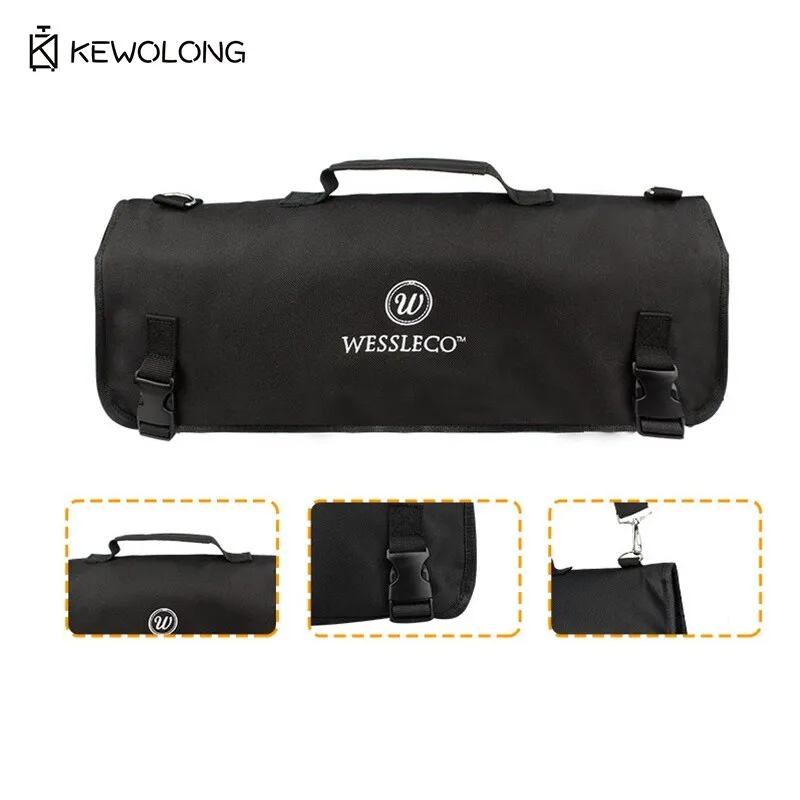 حقيبة سكين مقاومة للماء - حقيبة سكاكين الشيف مقاومة للقطع للطلاب، تخزين أدوات المائدة المحمولة مع مقصورات مبطنة