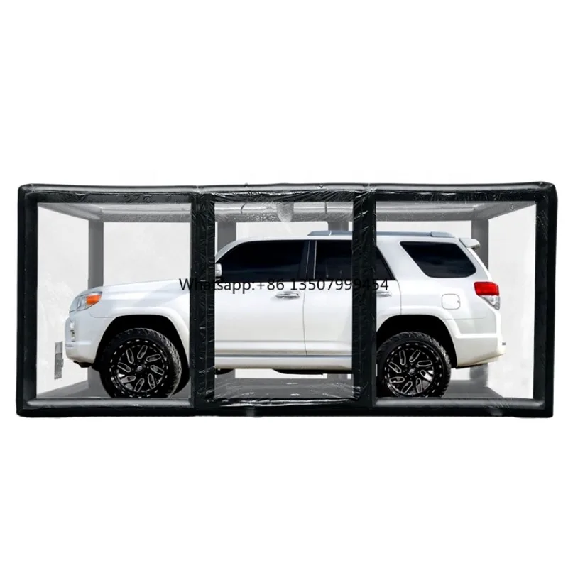 

Custom Portable Dust Protection Outdoor Transparent Pvc Car Garage Shelter Storage Car Cover Inflatable Hail Proof Car Cover