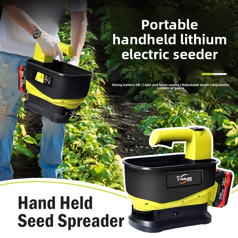 

Handheld Electric Seeder Spreader Automatic Grain Corn Planter Portable Fertilizer Spreader for Grass Seeds Sowing for Vegetable