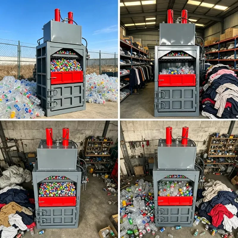 Waste Baling Equipment Hydraulic Bale Press Vertical Bale Press Customized 60T  Waste Paper Plastic Bottles