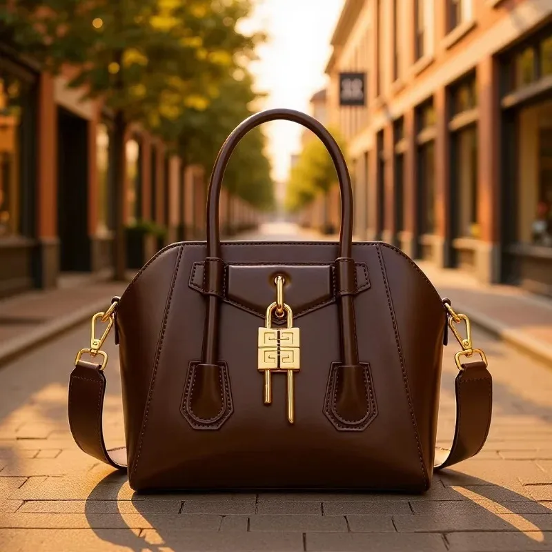 Fashion Forward Diaper Bag Women's Leather Tote Luxury Crossbody Bag Vintage Minimalist Designer Large Capacity Elegant