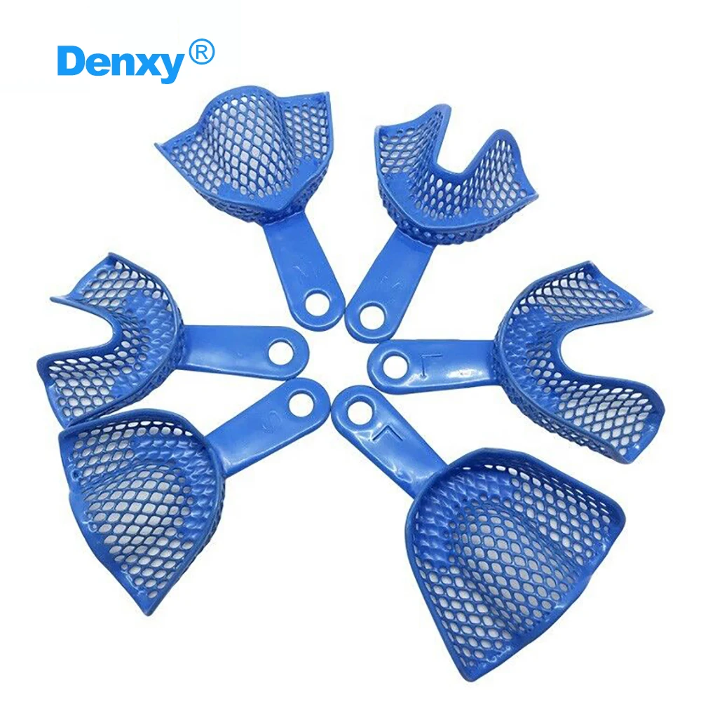 DENXY 12 Stück/Beutel Dental Einweg-Abdrucklöffel Bunte Kunststoffmaterialien Zahnhalter Zahnprothesenmodell Zahnarztwerkzeuge – Detail 1