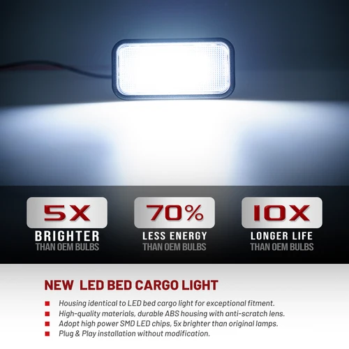 Imagen 2 del producto Luz LED para cama de camión para Chevy GMC Silverado Sierra 1500 2500HD 3500HD 2019 2020-2025 Escalade IQ 2025 + lámpara perimetral de área de carga
