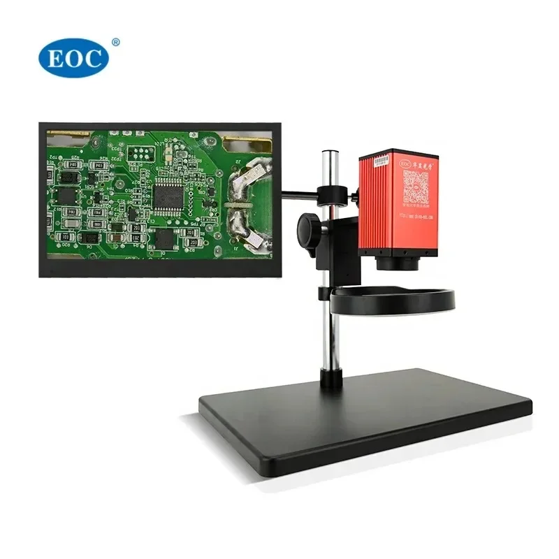 EOC Microscope Mechanic Optical Auto Focus Electronics H-D-M-I 2MP Pcb Repair Digital  Microscope  with 13 Inch Lcd Screen