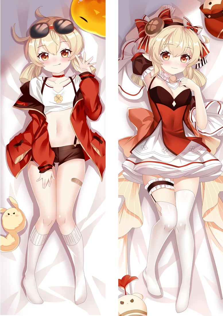 Jogo Genshin Impact Klee Dakimakura Fronha de Corpo, Abraçando o Corpo Prop, 60x180cm, 2WAY, WT