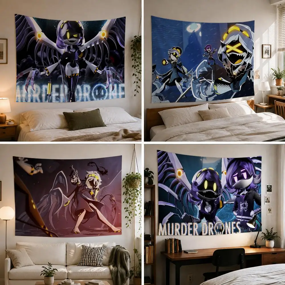 M-Murder Drones Game Cool Tapestry Bedroom Living Room Bar Party House Home Dorm Interior Wall Decor Background Banner