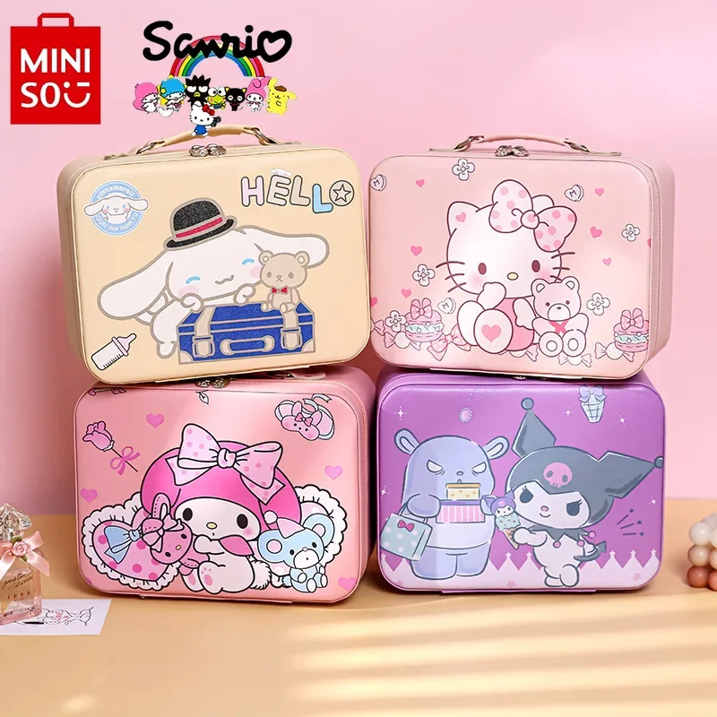 

MINISO New Women's Makeup Bag Fashionable High Quality Women's Cosmetics Storage Box Cartoon Large Capacity Toiletries Handbag