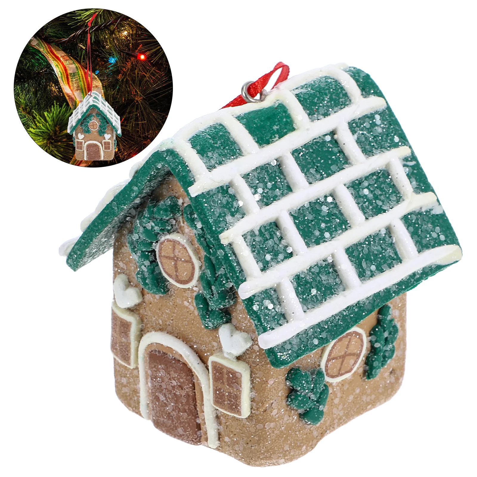 

Mini Gingerbread Ornaments Set Christmas Hanging Decorations for Tree Wreath Mantel Xmas Party Display DIY Scene Layout
