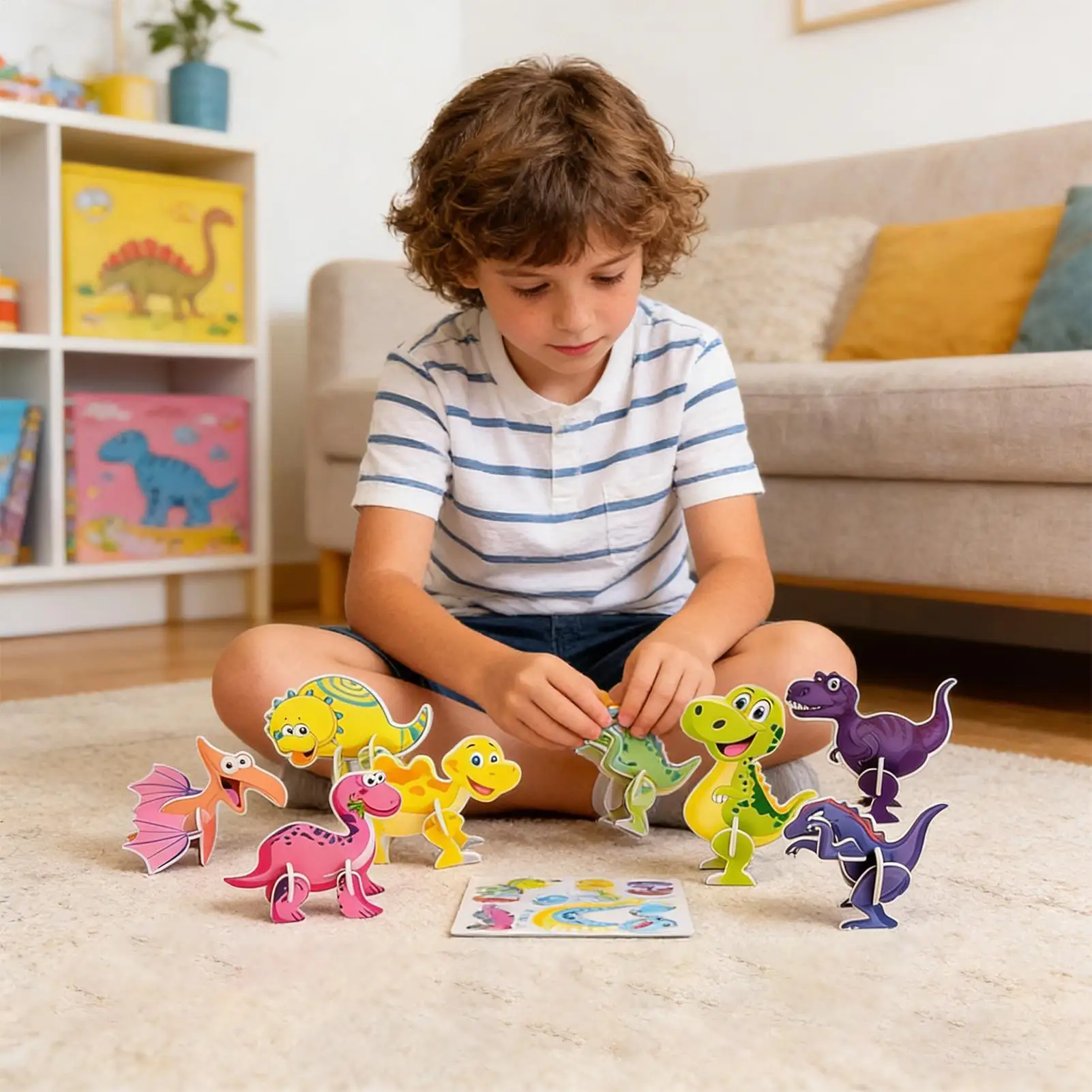 3D Kids Puzzles 25 Piece Assembly DIY Creative Paper Toy DIY 3D Creative Paper Jigsaw Puzzle For Classroom Family Road Trip Boys
