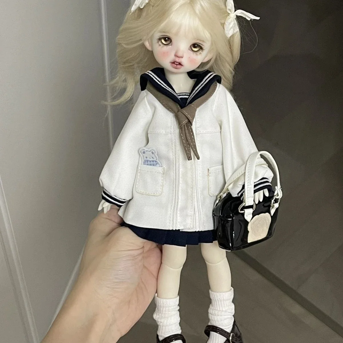 

Модный костюм для куклы 1/6 для куклы Bjd 30 см, топ + юбка + треугольный шарф + носки, платье, игровой домик, аксессуары для кукол, без куклы