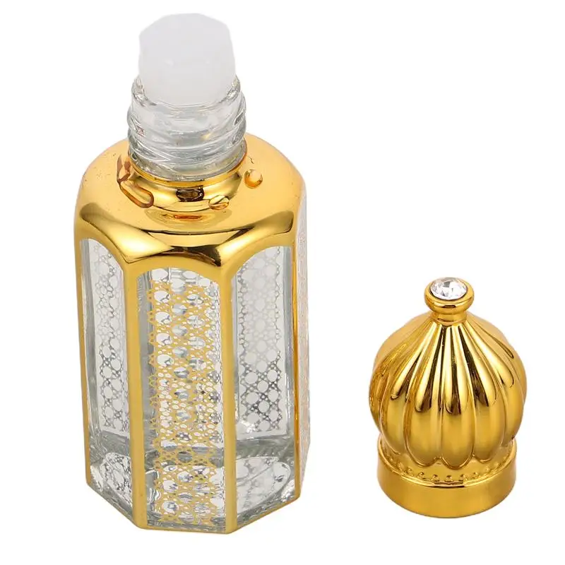 Bottiglie di olio centrale Bottiglia di profumo campione Bottiglia di profumo in lega di vetro Bottiglie di stoccaggio di olio essenziale riutilizzabili