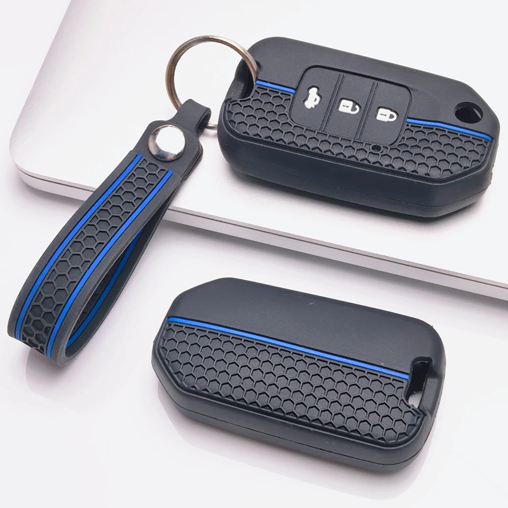 Key Fob Case for Honda Civic CRV HRV Accord City Brio BRV Mobilio Jazz Racing Stripe Style Secure Keychain Holder Sport Trim