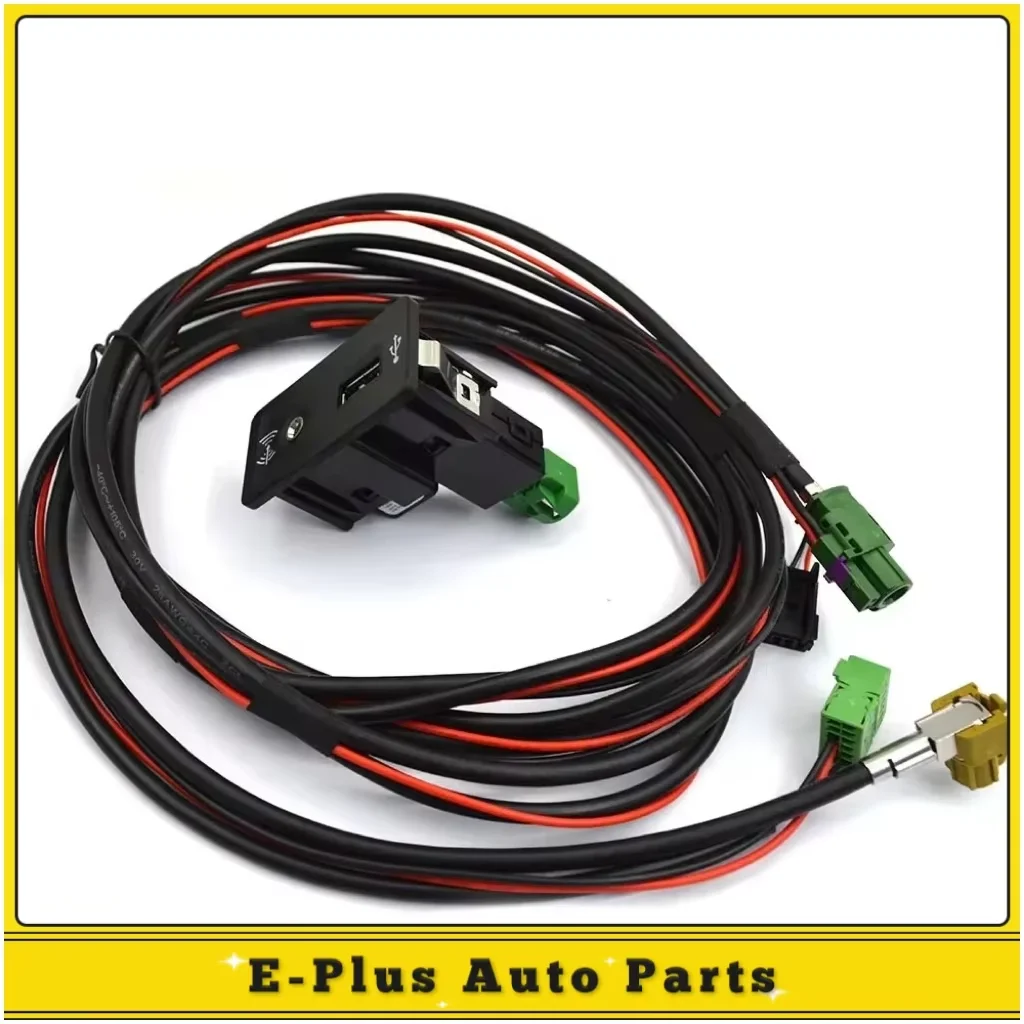 For Golf MK7 VII CC E-GOLF CarPlay Media USB AUX Switch MIB2 MDI USB AMI Adapter Plug Socket Cable Wiring Harness 3GD035222E