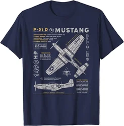 P-51 Mustang | T-shirt da uomo Vintage da combattimento per aviazione nordamericana t-shirt corta Casual 100% cotone