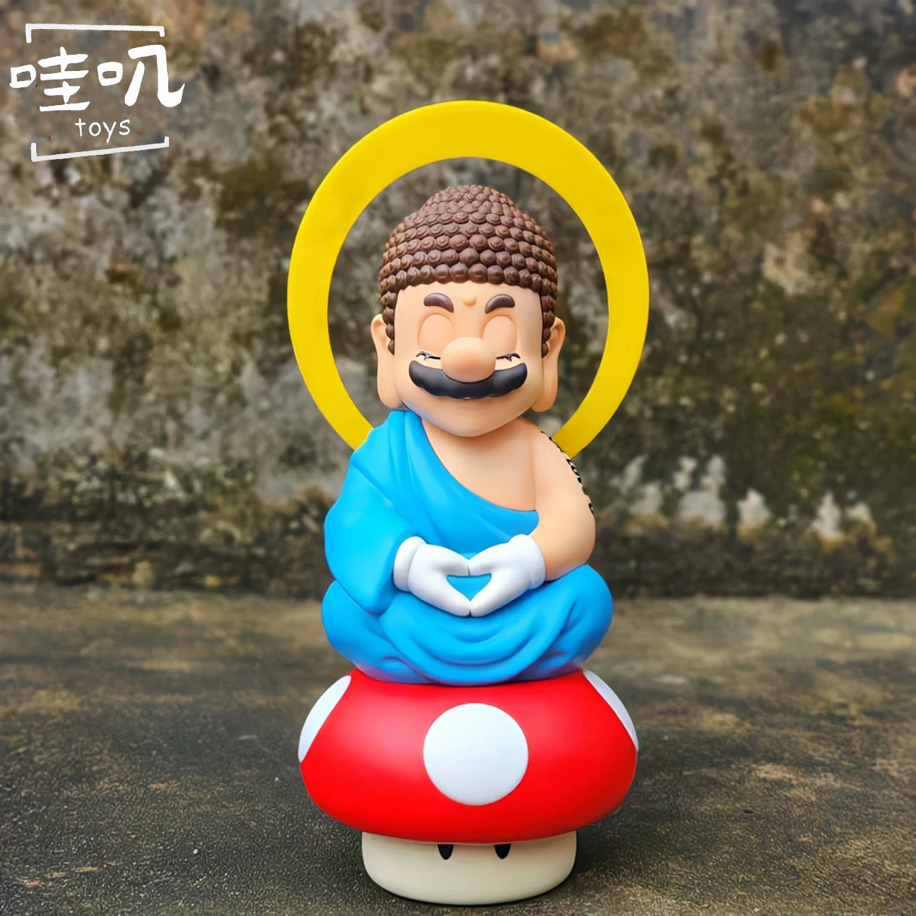 Super Mario cosplay Buddha plumber creative trendy doll desktop figurine large ornament