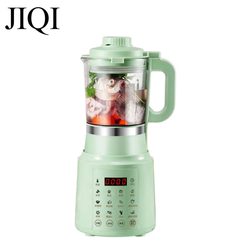 JIQI 0.8L التلقائي آلة حليب الصويا الكهربائية صانع الفاكهة عصارة الخضار النازع خلاط طعام عصيدة تصفية الحرة 110/220 فولت