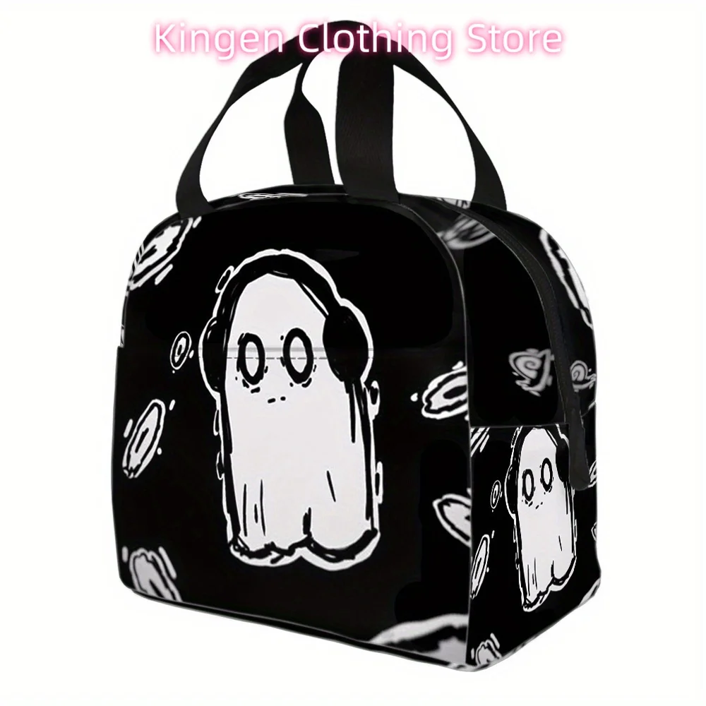 Reusable Large Capacity Lunch Bag Handbag - Cute & Stars Design, Durable Oxford Fabric, Hand Washable Rectangular