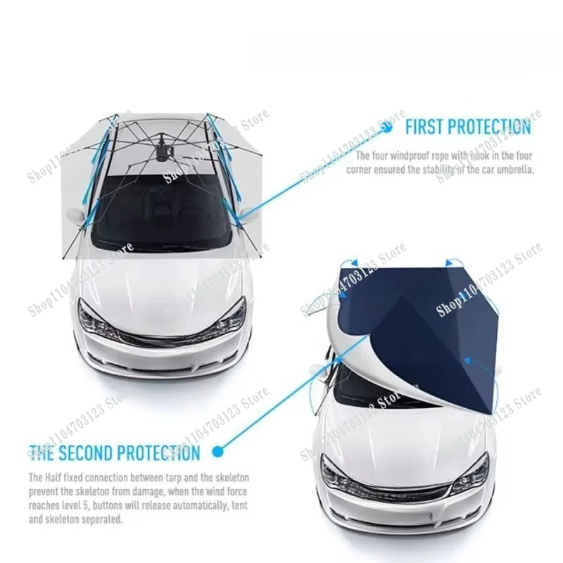 

High-quality factory supply dark blue car cover car shade umbrella